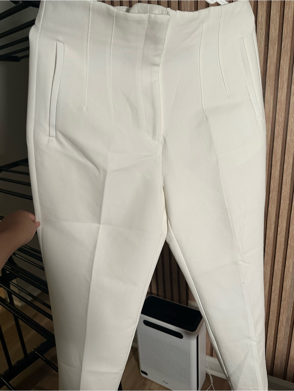 Zara Tailored High-Waist Cream Dress Pants